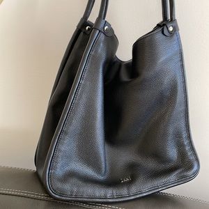 DKNY Black Leather Tote Bag